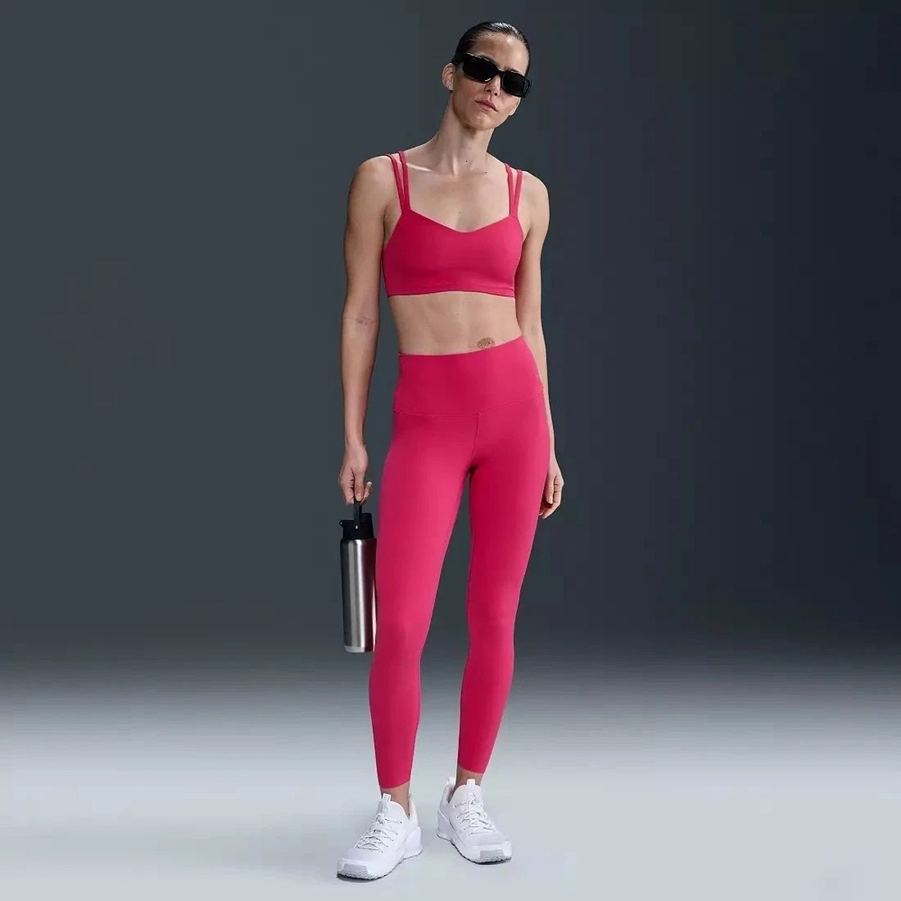 Nike Zenvy Leggings Womens XS Dri-FIT Gentle Support High Waisted 7/8 Rush Pink